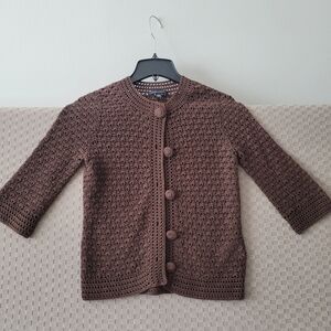 Banana Republic Dark Brown Crochet Cardigan
